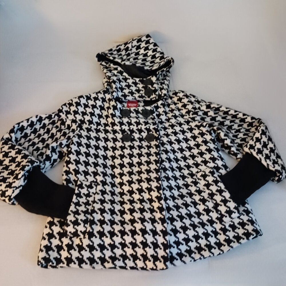 Therapy Houndstooth Swing Jacket Black & White Audrey Hepburn Style Women’s M - Picture 4 of 15
